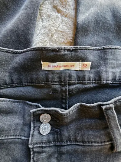 Jeans gris de pierna ancha talla 32 - miniatura 1