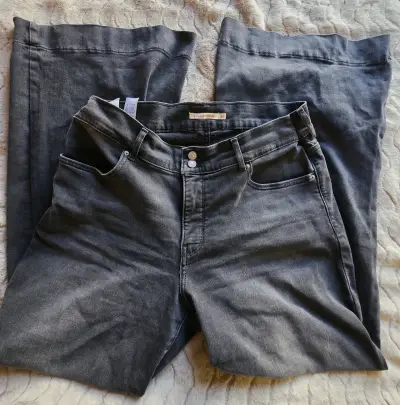 Jeans gris de pierna ancha talla 32 - miniatura 3