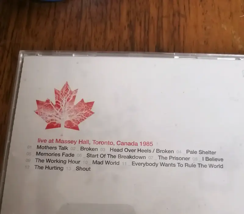 CD Tears For Fears Live At Massey Hall 1985 - 3