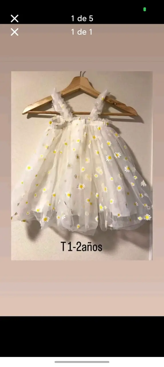 Vestido de niña con flores para 1-2 años - 1