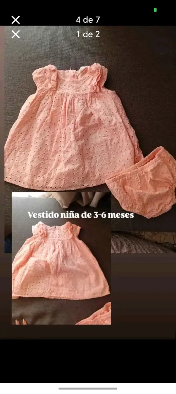 Vestido de niña con flores para 1-2 años - 3