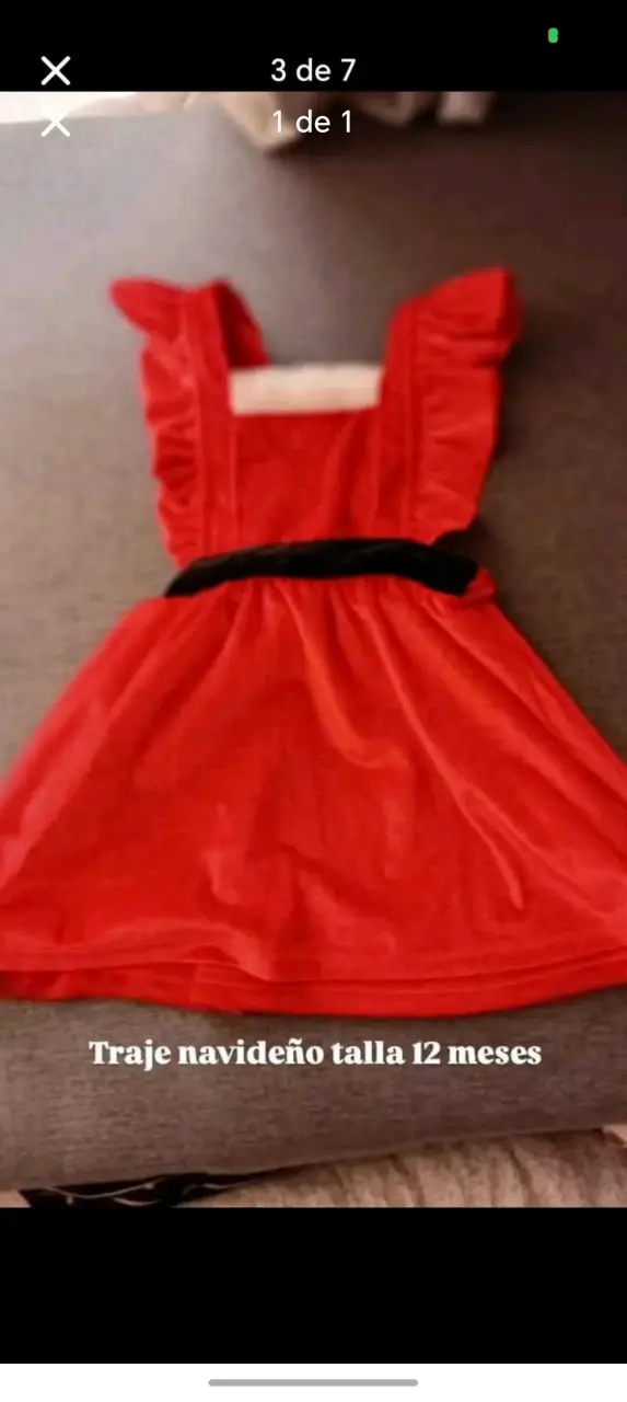 Vestido navideño para bebé talla 12 meses