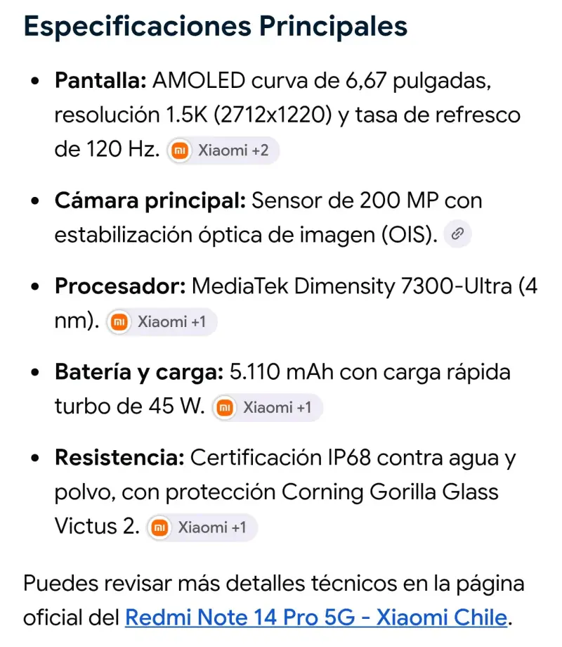 Smartphone Xiaomi Redmi Note 14 Pro 5G con cargador - 4