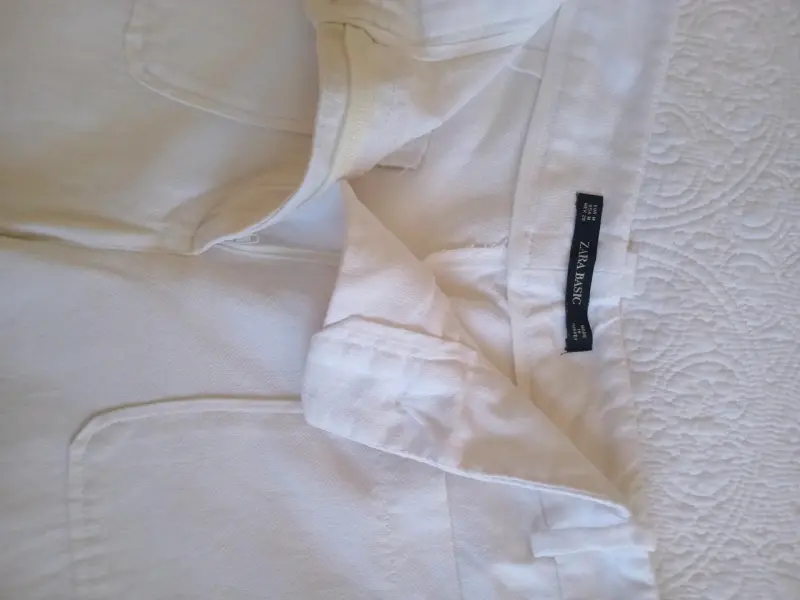 Pantalones blancos de lino Zara Basic - 2