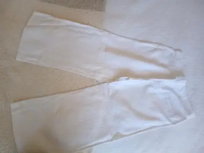 Pantalones blancos de lino Zara Basic - miniatura 3