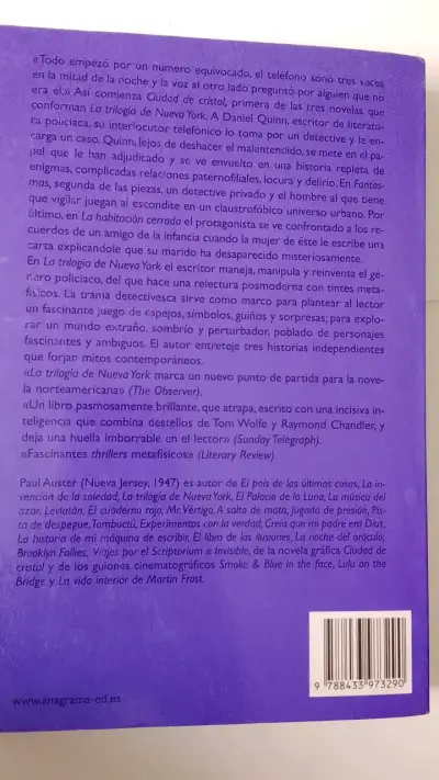 Libro 'La trilogía de Nueva York' de Paul Auster - miniatura 2