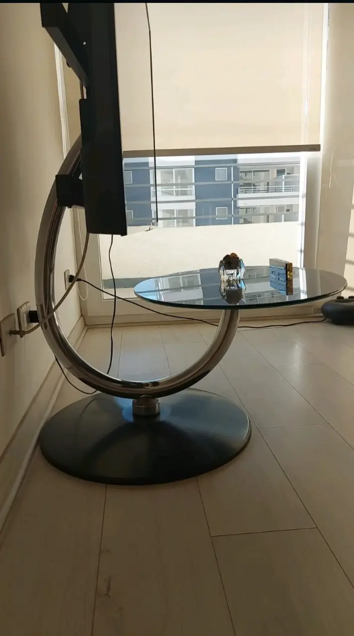 Soporte de TV con base de vidrio negro - 3