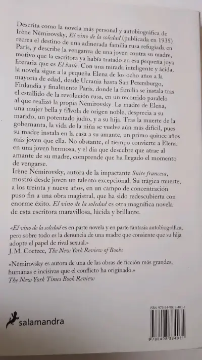 Libro 'El Vino de la Soledad' de Irène Némirovsky - miniatura 2