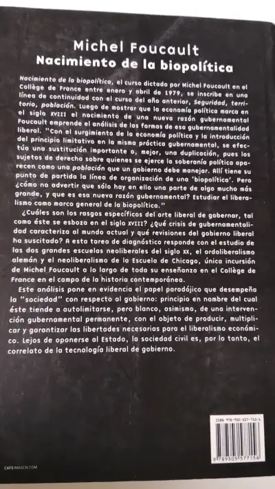 Libro 'Nacimiento de la biopolítica' Michel Fouc - miniatura 2