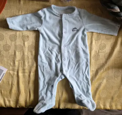 Pijama enterito de bebé azul 0-3 m - miniatura 1
