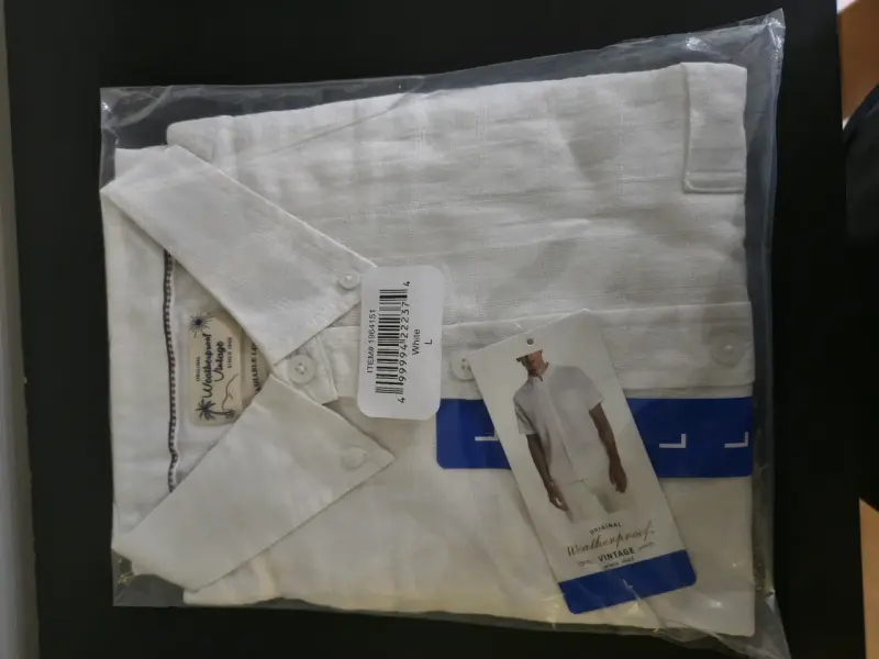 Camisa blanca de lino Weatherproof Vintage