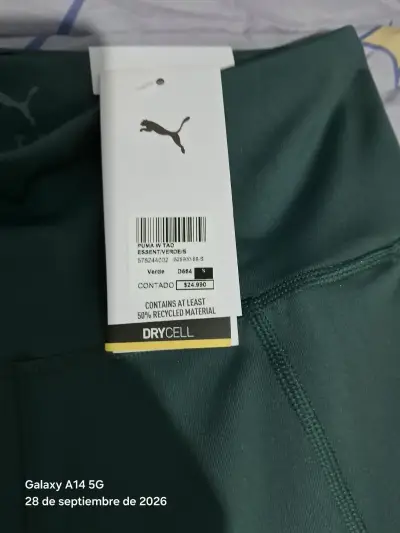 Leggings deportivos verdes Puma Essentials - miniatura 3