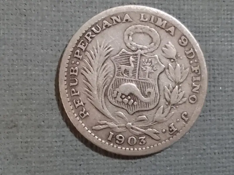 Moneda de Plata Peru 1 dinero 1903 - 1