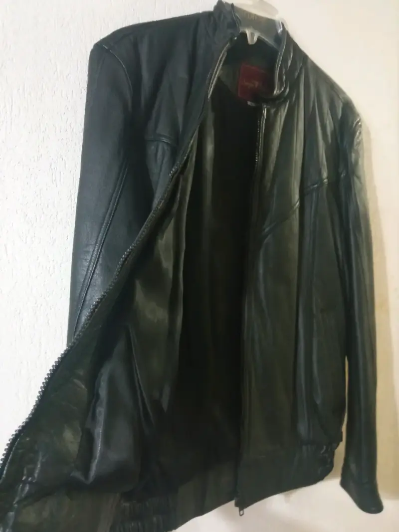 Chaqueta de cuero negra dama - 4