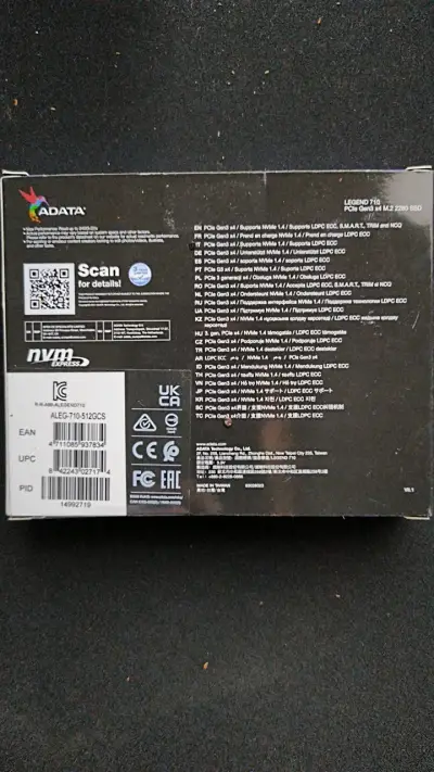 Disco SSD ADATA Legend 710 512GB PCIe Gen3 - miniatura 2