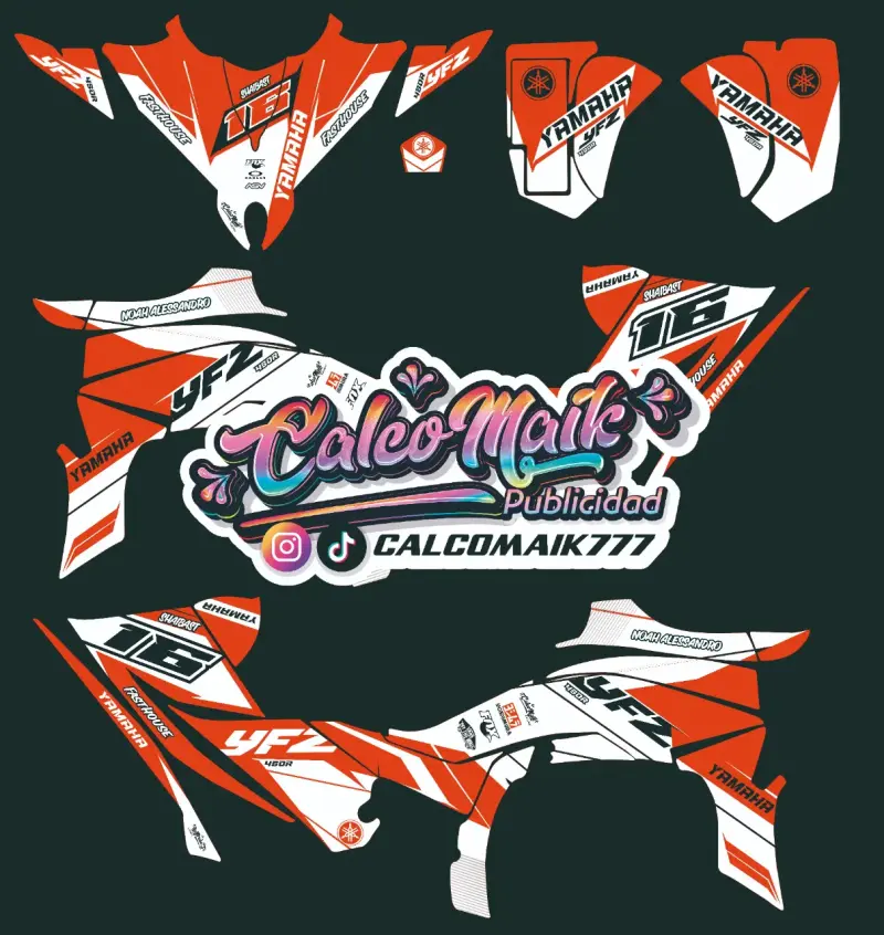 Kit de calcomanías para cuatrimoto Yamaha YFZ - 2