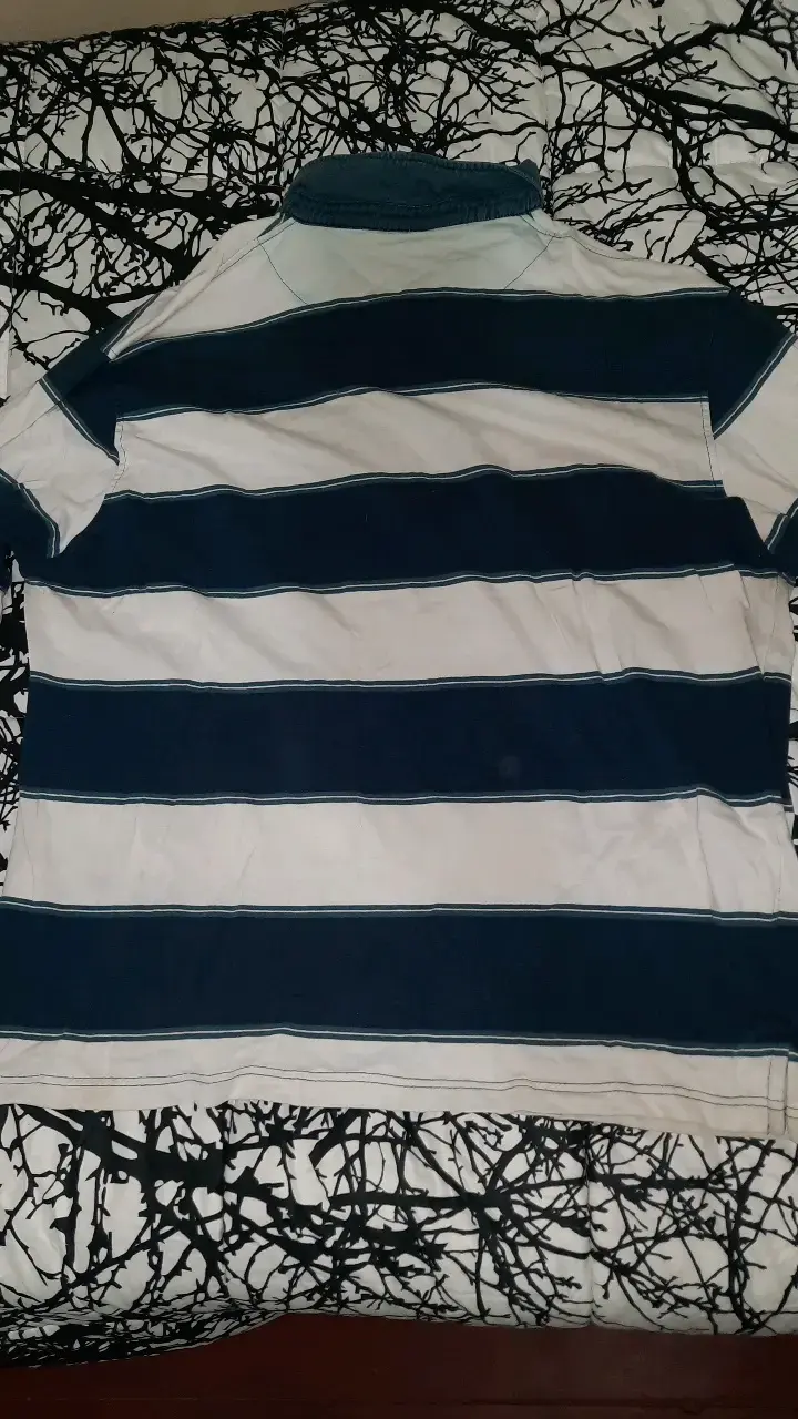 Polera de rayas azul y blanco para hombre talla - 3