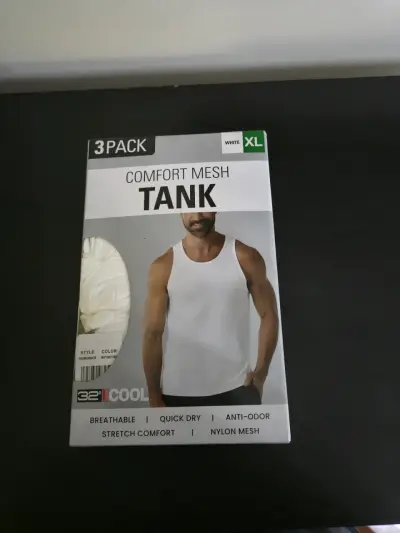 Pack de 3 camisetas sin mangas blancas XL - miniatura 1