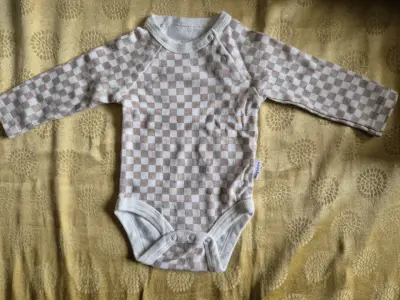 Body de bebé a cuadros manga larga 0-3 m - miniatura 1