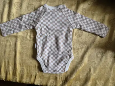 Body de bebé a cuadros manga larga 0-3 m - miniatura 2