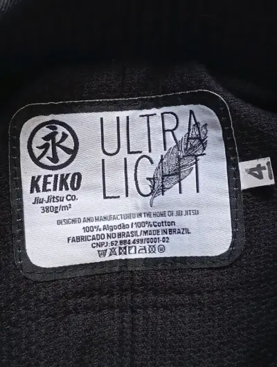 Kimono de Jiu-Jitsu Negro Keiko Ultra Light - miniatura 2