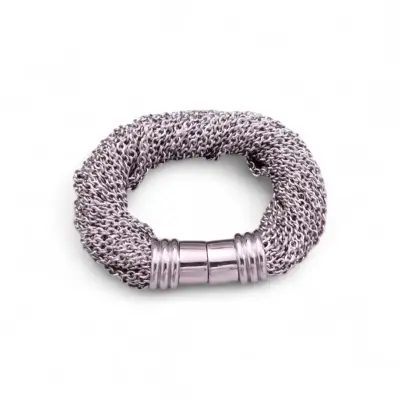 Collar y Pulsera de Malla Tubular Italiana Set - miniatura 3