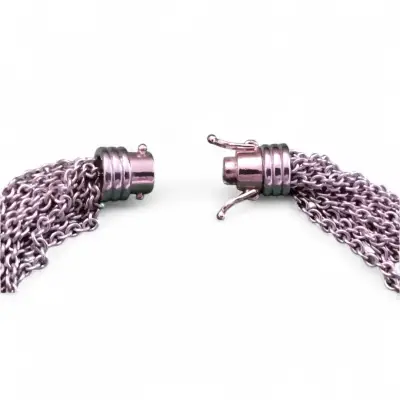 Collar y Pulsera de Malla Tubular Italiana Set - miniatura 4