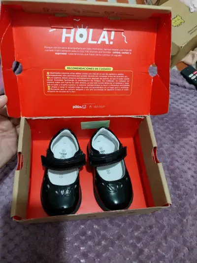 Zapatos de niña negros Pillin talla 20 - miniatura 2
