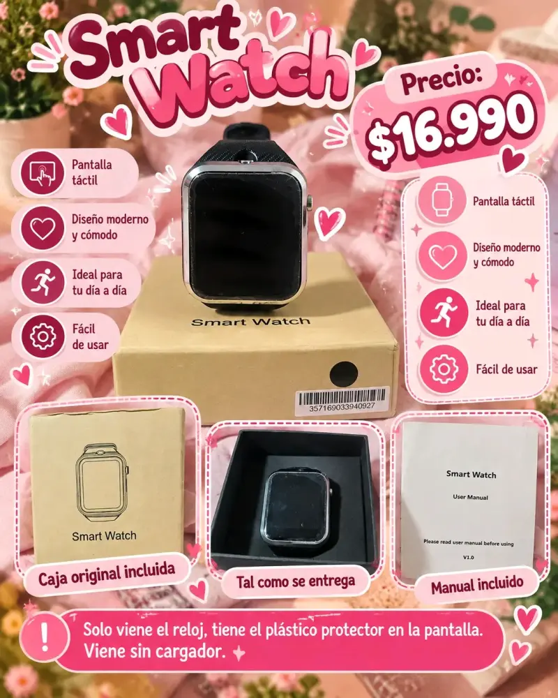 Smartwatch con pantalla táctil y diseño moderno