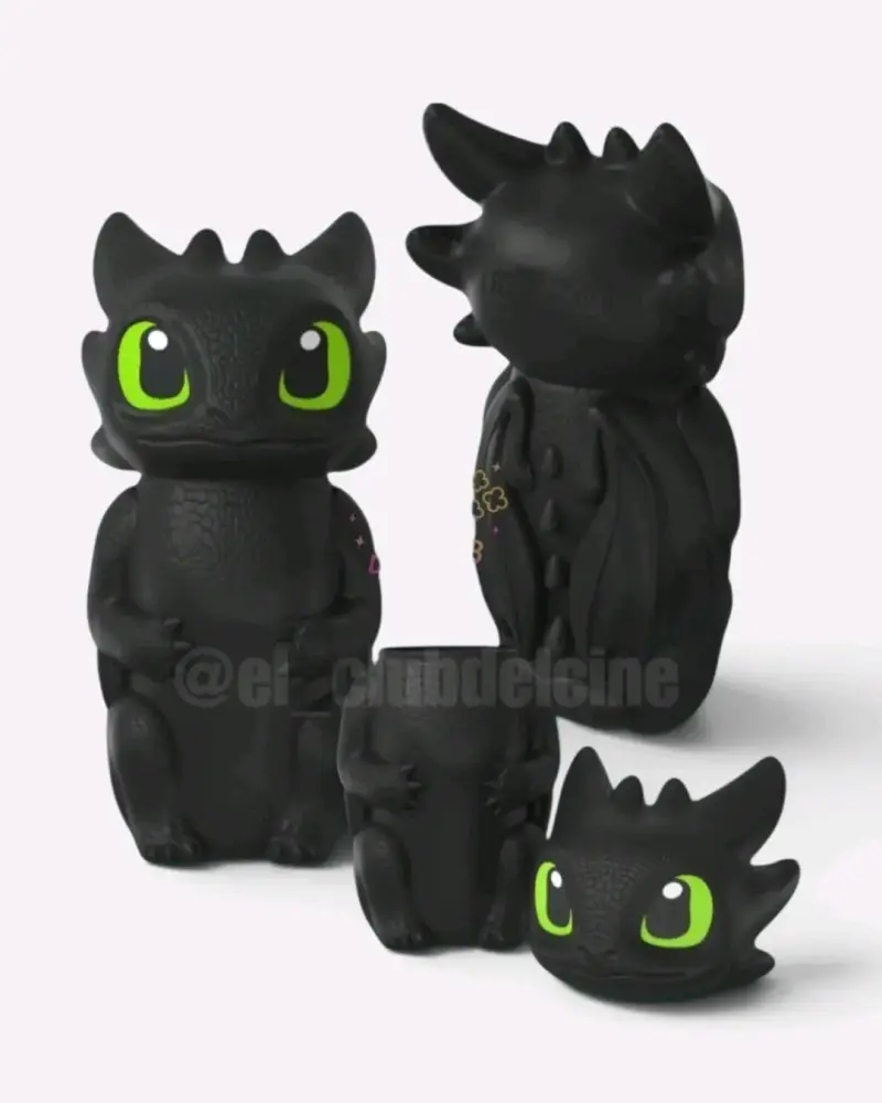 Figura decorativa de dragón negro