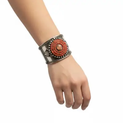 Brazalete Étnico Coral Ajustable - miniatura 5