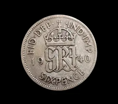 Moneda antigua Sixpence 1940 Reino Unido - miniatura 1