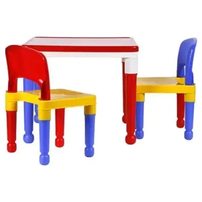 Mesa y sillas infantiles de plástico coloridas - miniatura 3