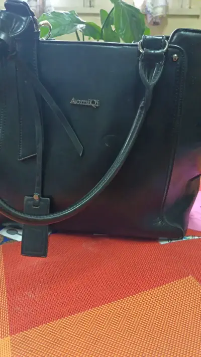 Cartera de cuero negra AomiQi elegante - miniatura 1