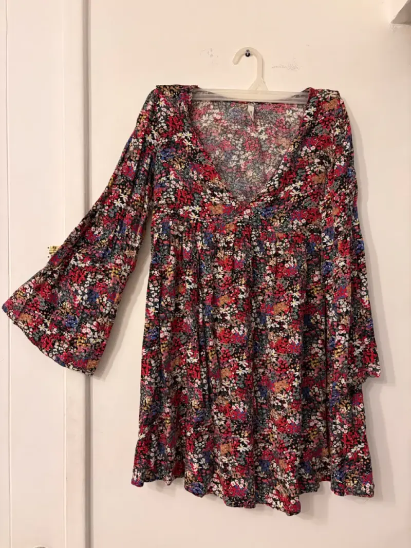 Vestido floral manga larga para mujer