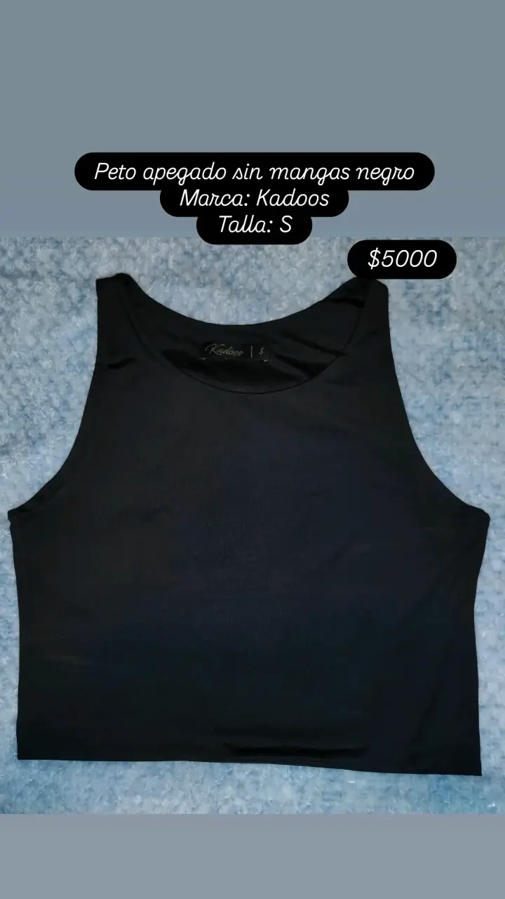 Peto negro sin mangas Kadoos talla S