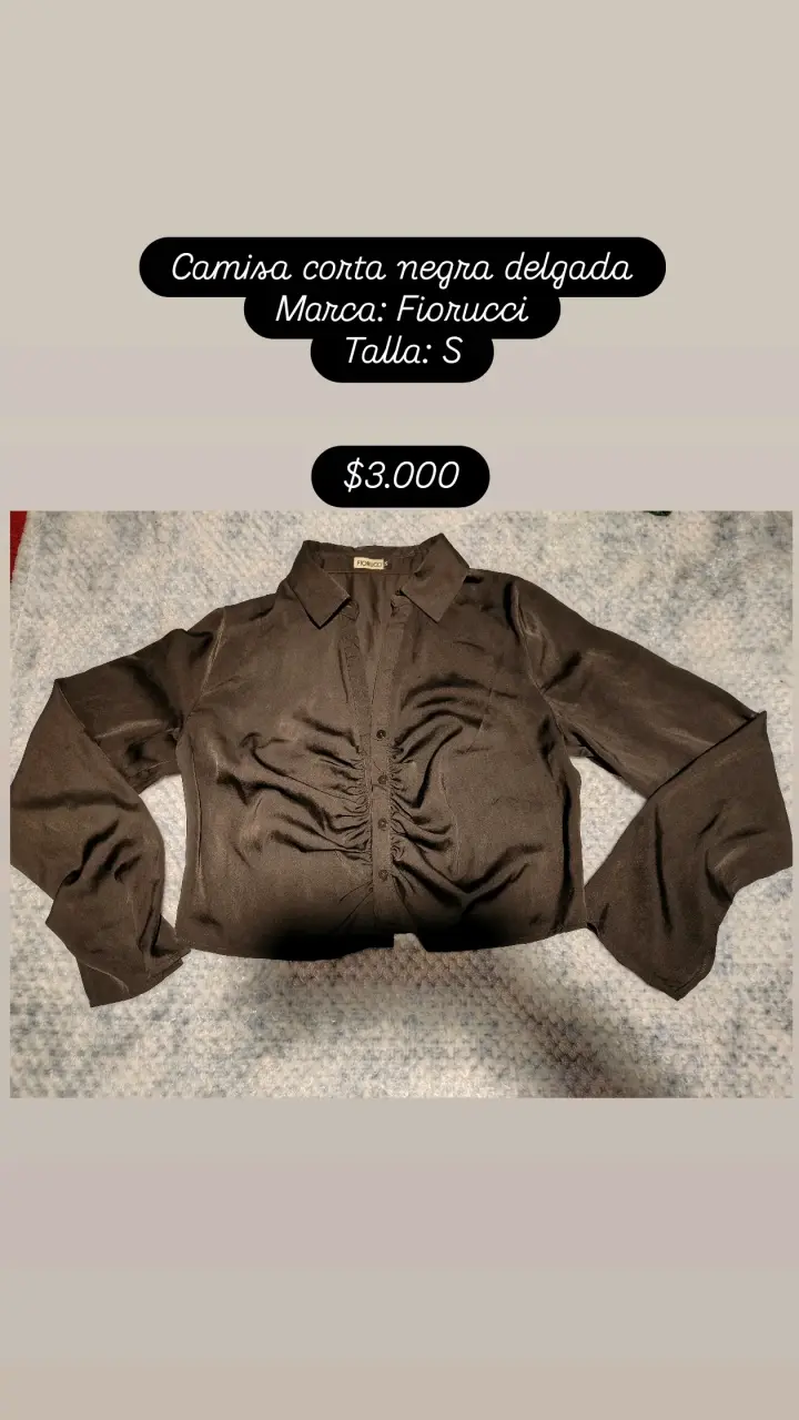 Camisa corta negra Fiorucci talla S