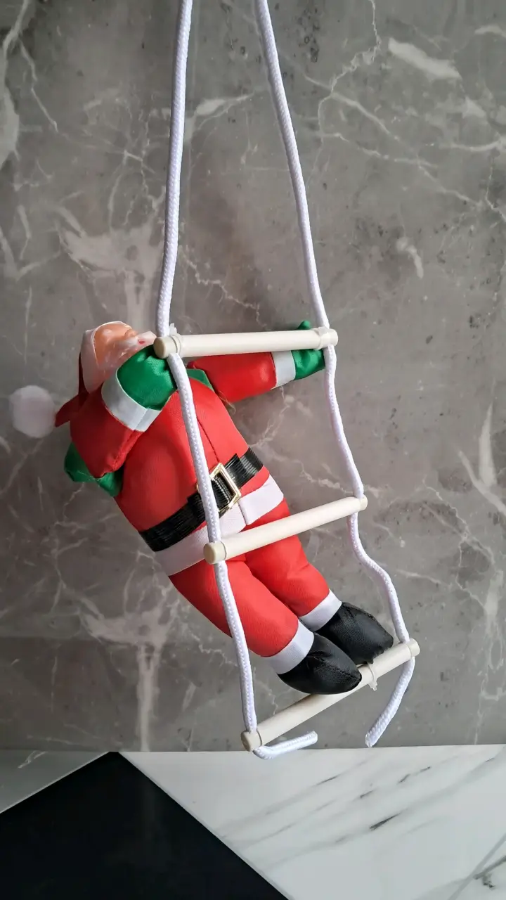 Decoración navideña Santa Claus en escalera - 1