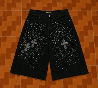 Shorts con brillos negro - miniatura 1