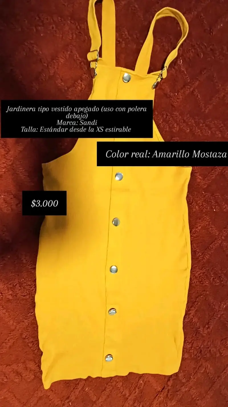 Jardinera vestido amarillo mostaza Sandi