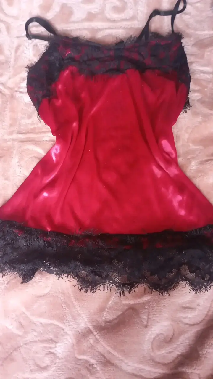 Babydolls de satén con encaje negro - 2