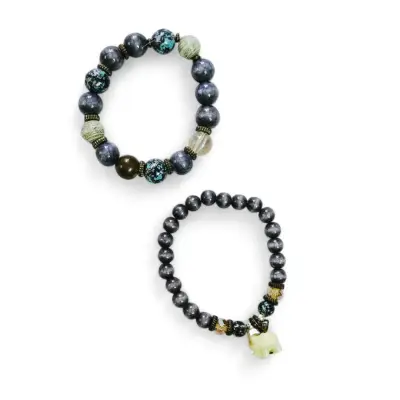 Set de Pulseras de Cuentas con Dije de Elefante - miniatura 2