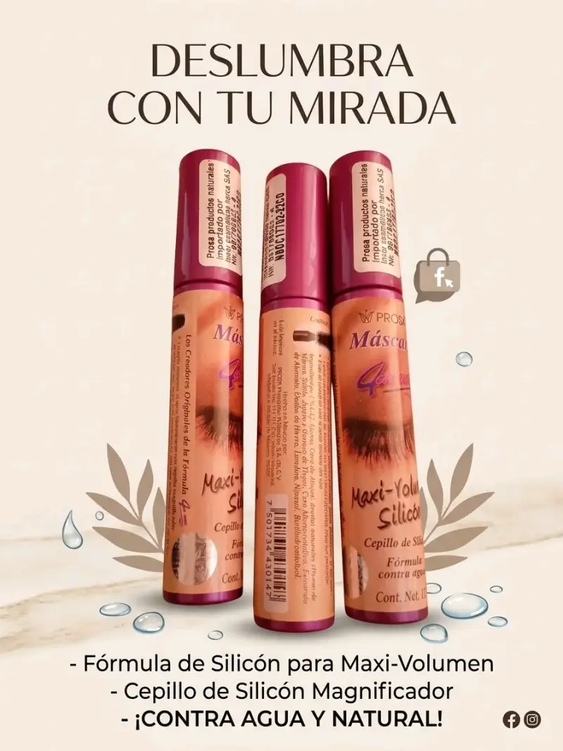 Máscara de Pestañas Maxi-Volumen Resistente al Agua