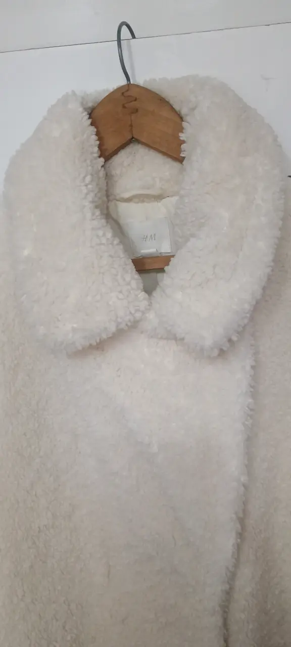 Abrigo estilo Teddy blanco natural H&M para mujer - 1