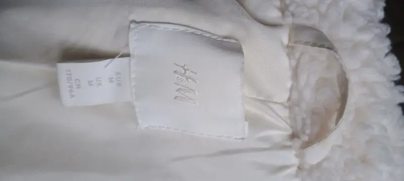 Abrigo estilo Teddy blanco natural H&M para mujer - 3