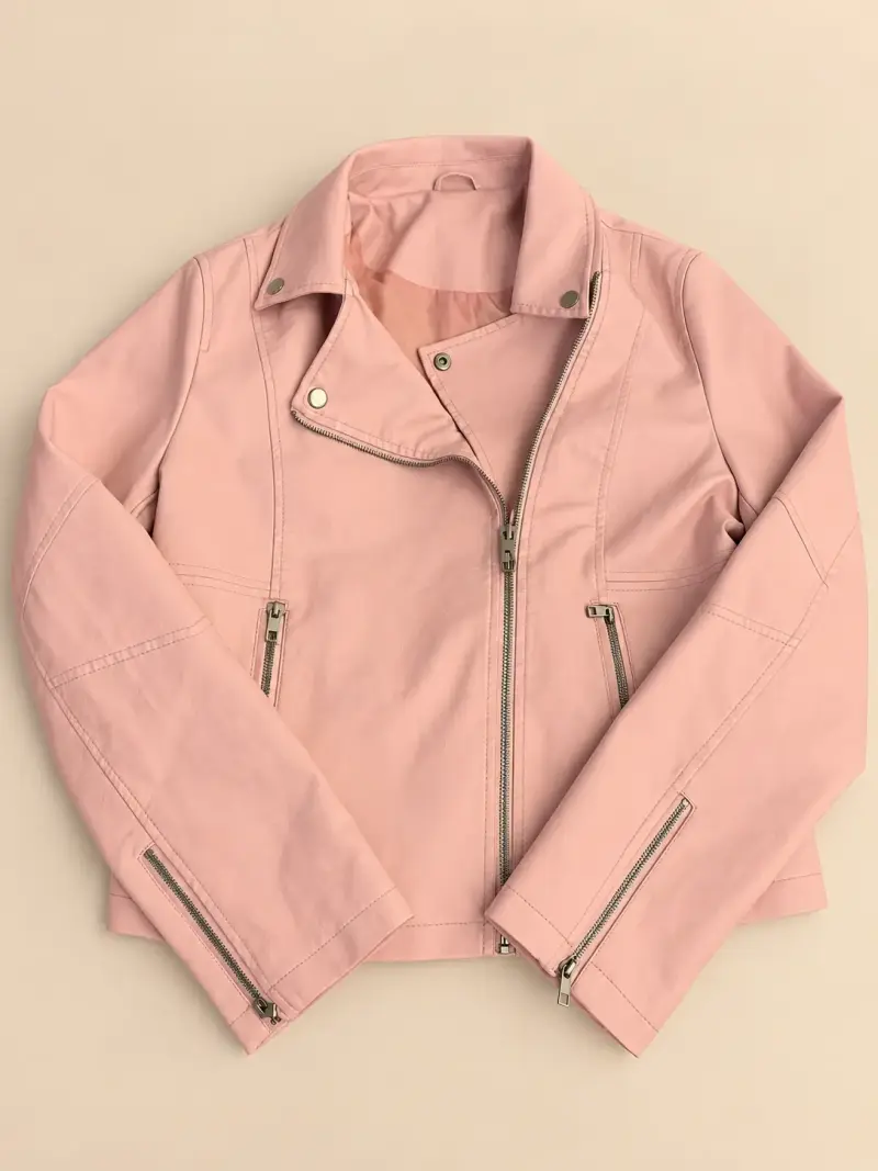 Chaqueta biker rosada M