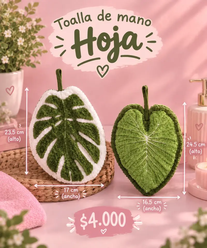 Toalla de Mano Hoja Decorativa