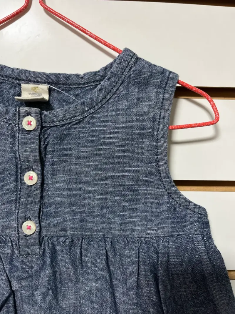 Polera de mezclilla para niña con botones - 2