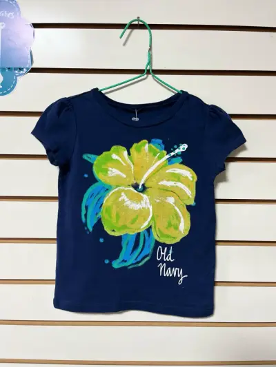 Polera niña azul con flor Old Navy - miniatura 1