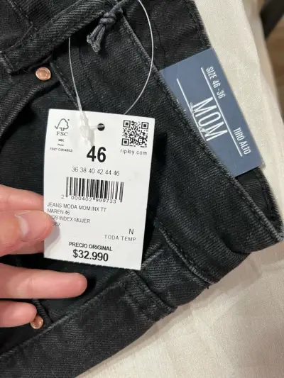 Jeans negros mom fit Index talla 46 - miniatura 2